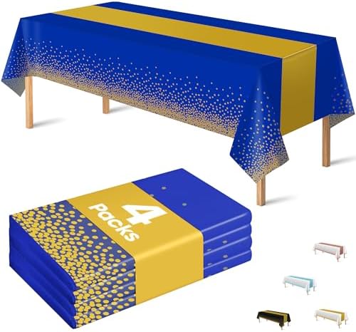 4 Pack Disposable Plastic Table Cloths for Parties