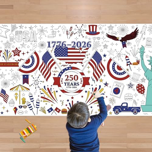 4th of July Giant Coloring Poster/Tablecloth