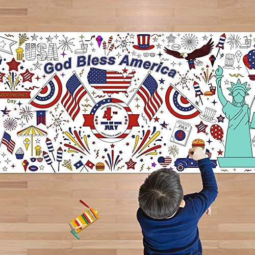 4th of July Giant Coloring Poster/Tablecloth-4th of July Cr…