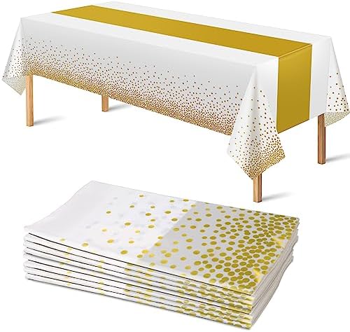8 Pack Disposable Plastic Table Cloths for Parties