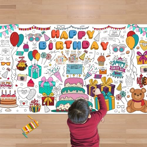 Birthday Giant Coloring Tablecloth