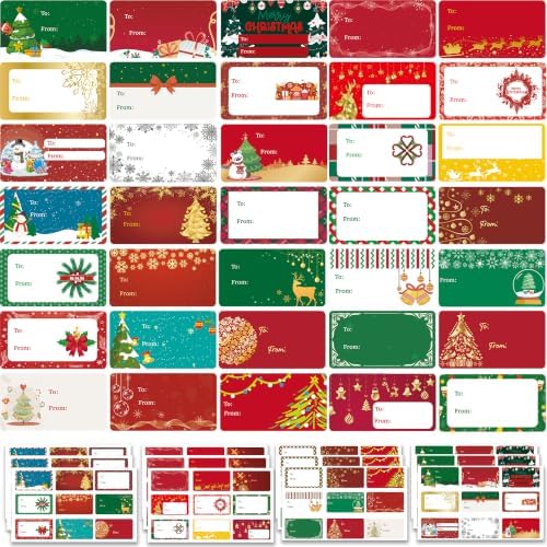Christmas Gift Tags 108 PCS Name Stickers for Christmas Wra…