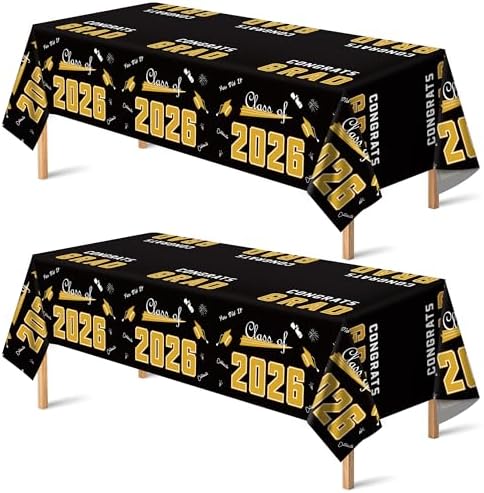 Graduation Decorations 2026 2027- Disposable Plastic Black …