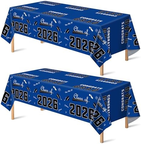 Graduation Decorations 2026 2027- Disposable Plastic Blue T…