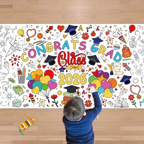 Graduation Giant Coloring Poster/Tablecloth