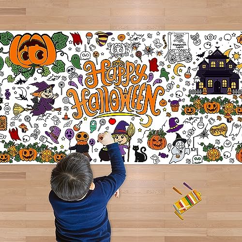 Halloween Giant Coloring Poster/Tablecloth-Halloween Crafts…