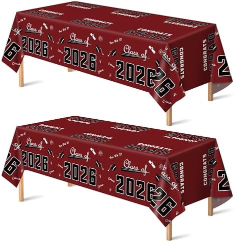 Maroon Graduation Decorations Class of 2026 2027- Plastic T…