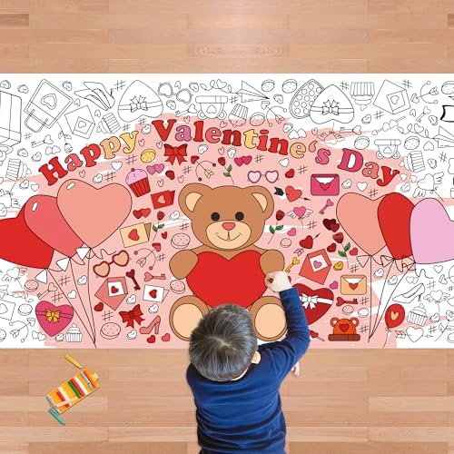 Valentines Giant Coloring Poster/Tablecloth-Valentines Day …