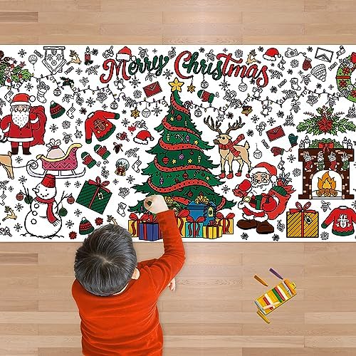Xmas Giant Coloring Poster/Tablecloth-Christmas Crafts for …
